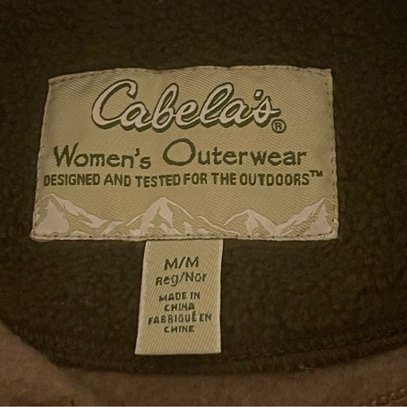 Cabela’s Vest Women Medium Brown Lightweight Embroidered Logo Full Zip Pockets - Picture 3 of 9